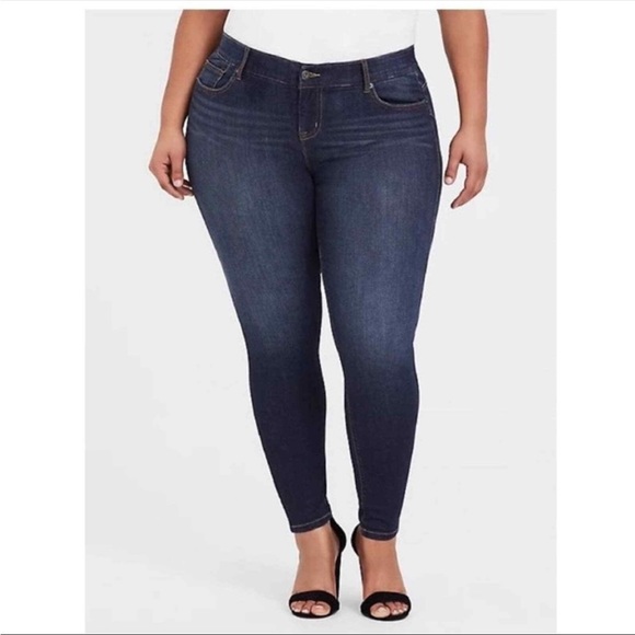 torrid Denim - Torrid 30R Bombshell Skinny Jeans dark blue high rise stretch 0291